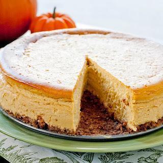 Pumpkin Bourbon Cheesecake & Pecan Crust