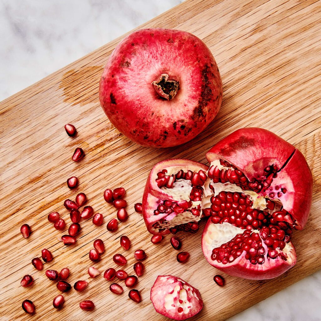 From savory to sweet, discover 7 creative and flavorful pomegranate recipes, including pomegranate and beet salad, glazed chicken, feta flatbread, margarita, salsa, goat cheese crostini, pistachio couscous, ginger glazed salmon, and chocolate bark.