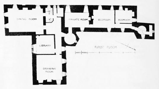 Kenmure Castle: plan of first floor (M&R)
