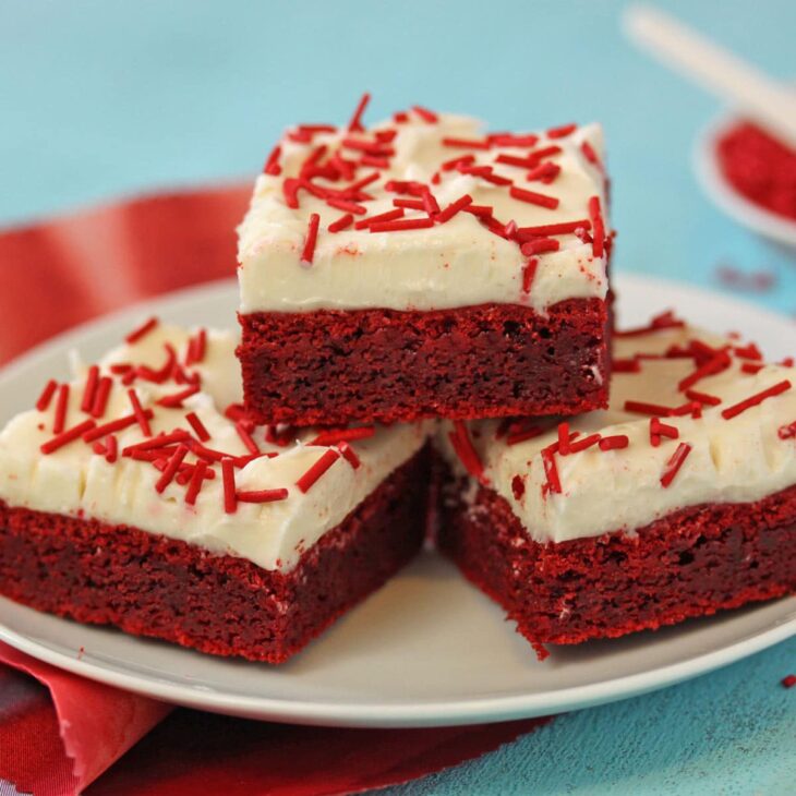 9. Blood-Red Velvet Cheesecake Bars